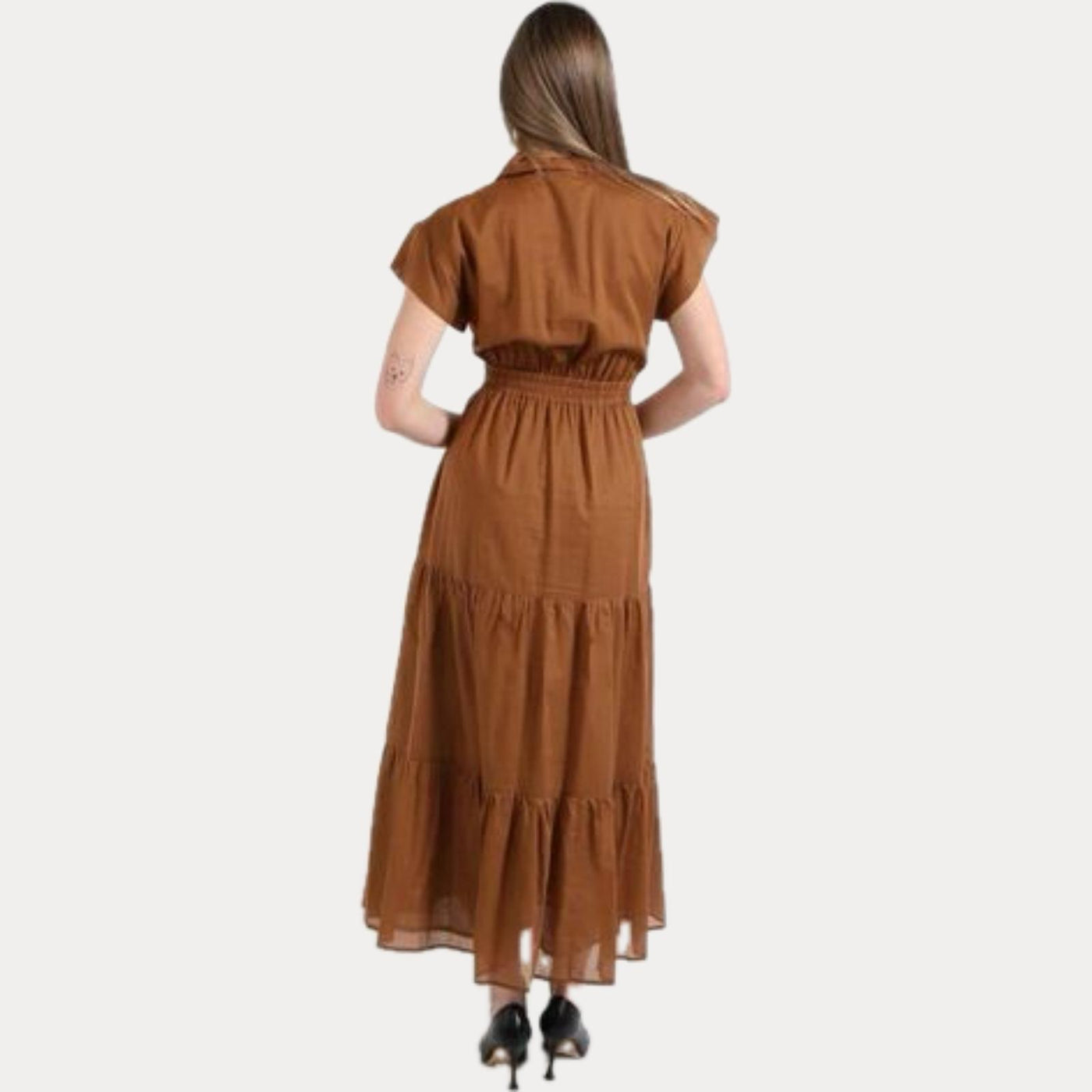 KAOS - ABITO IN COTONE A CAMICIA SABBIA