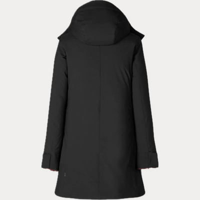 SAVE THE DUCK - PARKA NERO CON CAPPUCCIO RIMOVIBILE E PELLICCIA SINTETICA