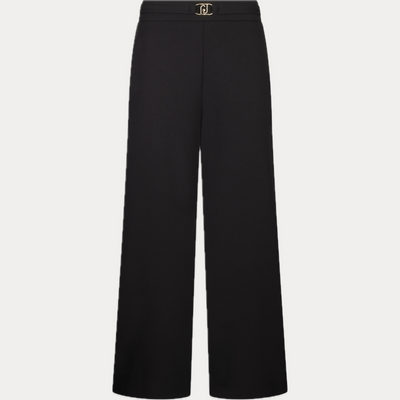 LIUJO - PANTALONE DONNA NERO CROPPED CON CINTURA