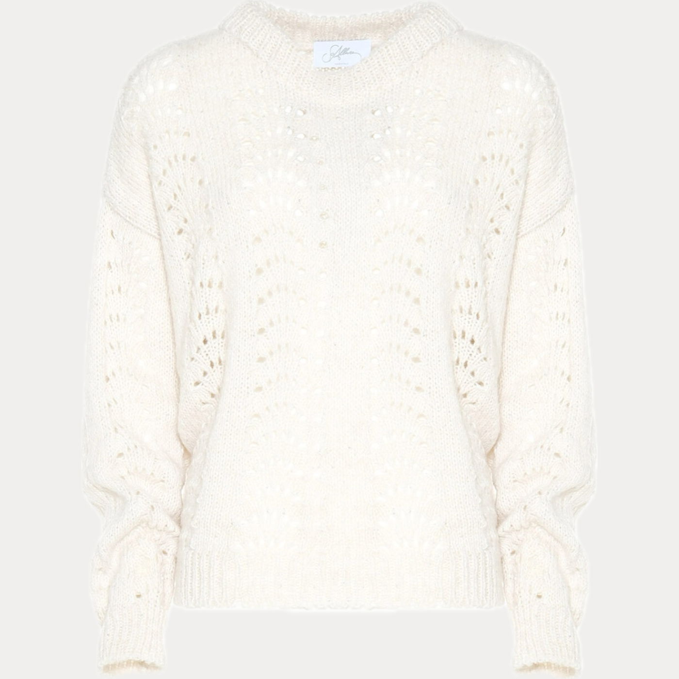SO ALLURE - MAGLIA DONNA BURRO CON LAVORAZIONE IN PUNTO VENTAGLIO