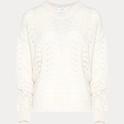 SO ALLURE - MAGLIA DONNA BURRO CON LAVORAZIONE IN PUNTO VENTAGLIO