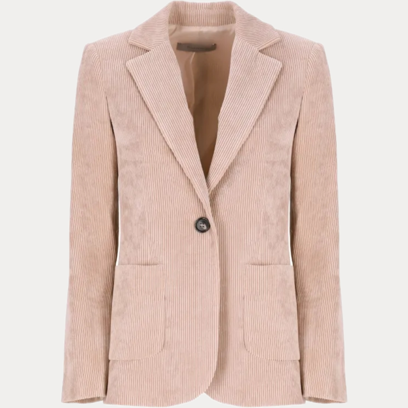 D.EXTERIOR - GIACCA DONNA BEIGE MONOPETTO IN VELLUTO A COSTE