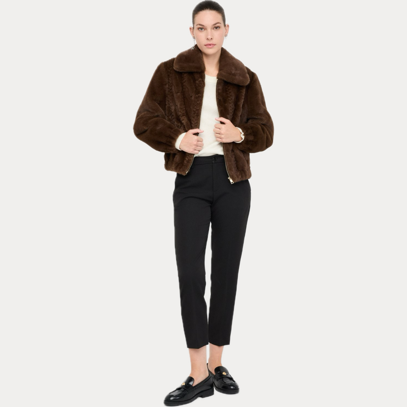 LIUJO - BOMBER DONNA IN ECOPELLICCIA CON TRECCE