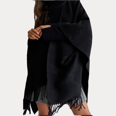 LIUJO - PONCHO CON FRANGE E LOGO