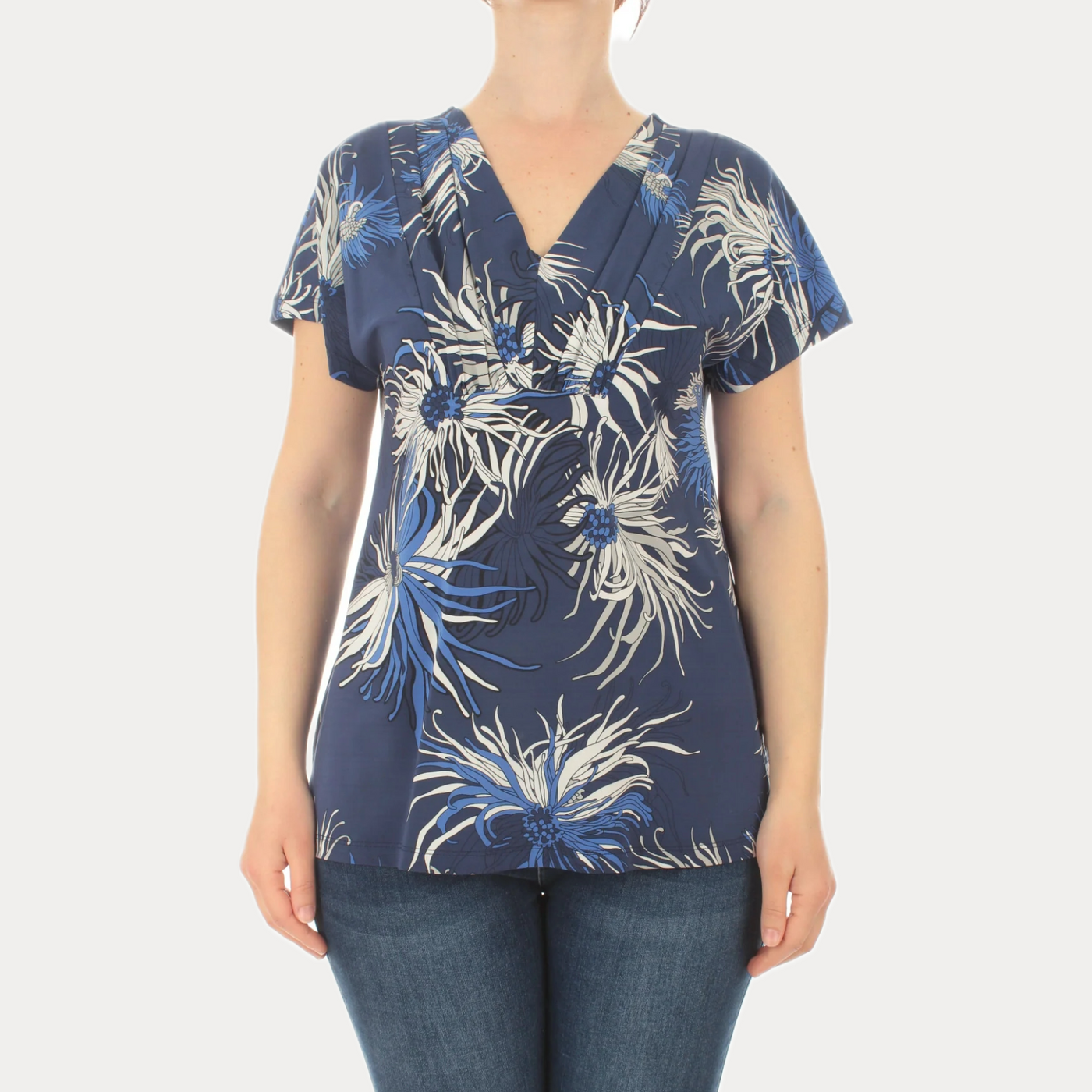 GAIA LIFE - BLUSA IN JERSEY STRETCH A FANTASIA