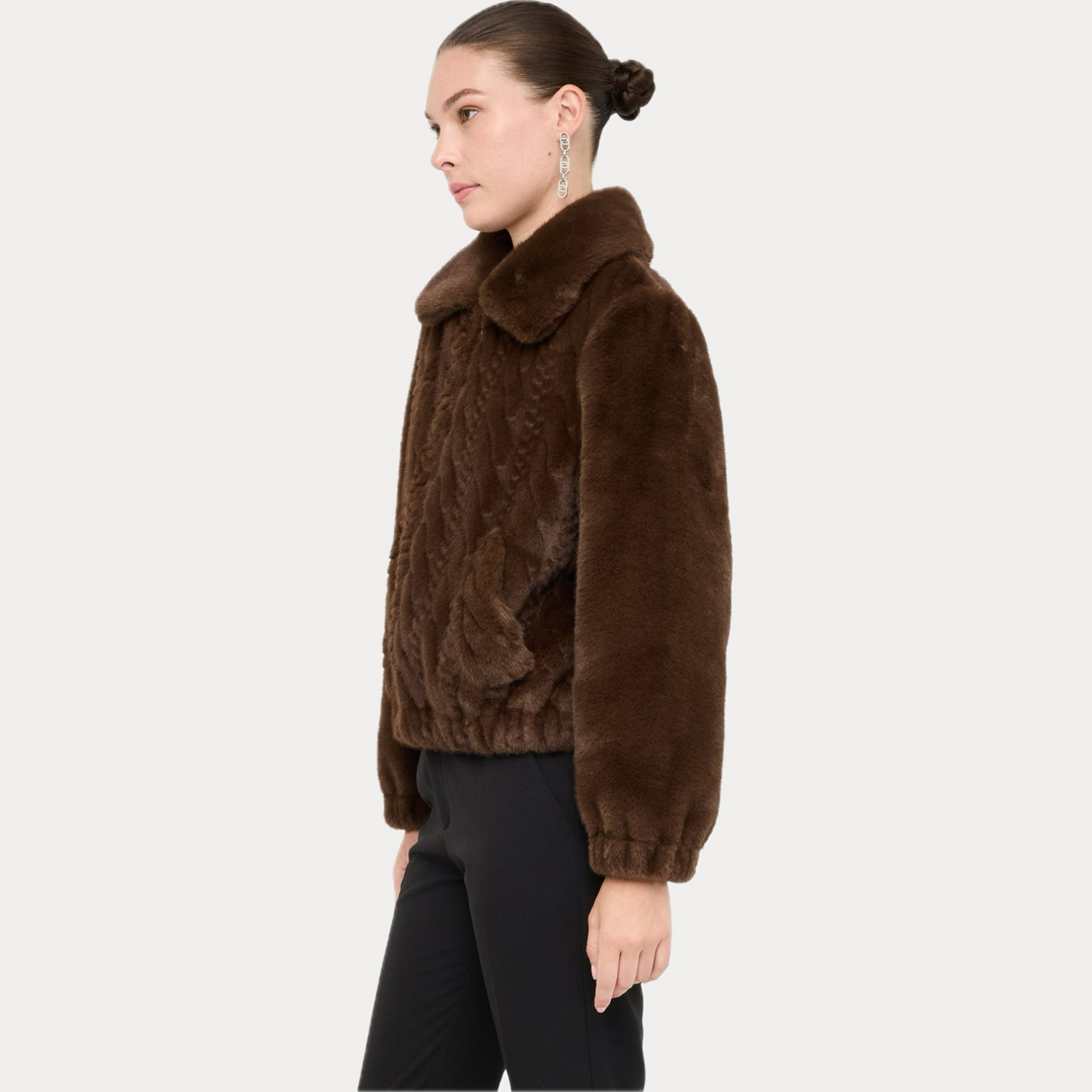 LIUJO - BOMBER DONNA IN ECOPELLICCIA CON TRECCE