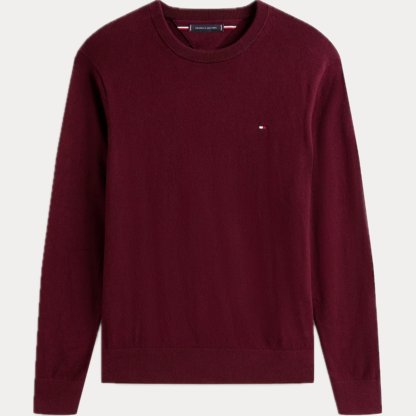 TOMMY HILFIGER - MAGLIA UOMO BORDEAUX GIROCOLLO IN MISTO CASHMERE