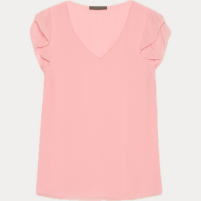 Top Donna in georgette con scollo a V
