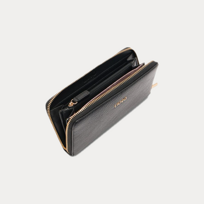 LIUJO - PORTAFOGLIO DONNA NERO ZIP AROUND