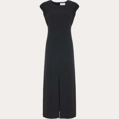 SO ALLURE - ABITO DONNA NERO MIDI CON SPACCO CENTRALE
