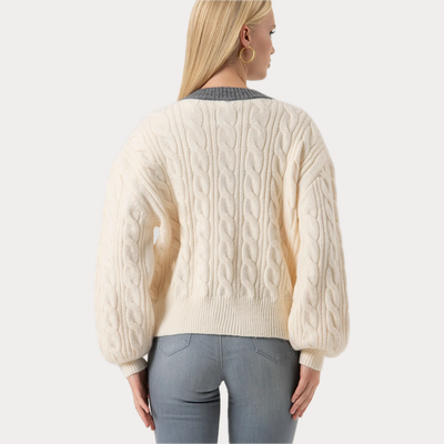 FRACOMINA - BOMBER DONNA REGULAR IN MAGLIA CON PUNTO TRECCIA
