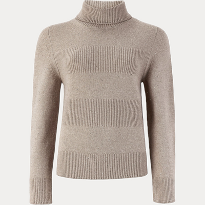 D.EXTERIOR - DOLCEVITA DONNA NOCE IN CASHMERE CON COLLO A SPACCO