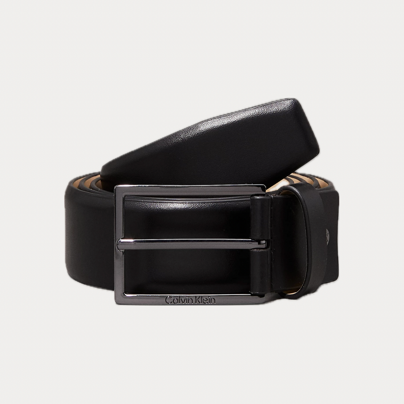 CALVIN KLEIN - CINTA NERA UOMO IN PELLE LISCIA