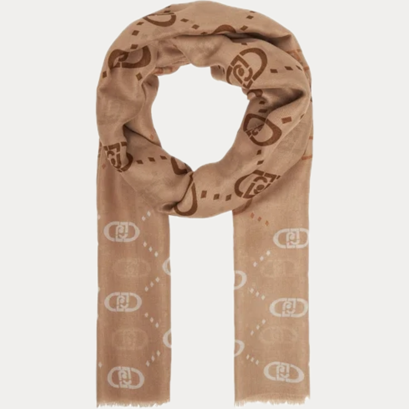 LIUJO - SCIARPA DONNA BEIGE CON LOGO