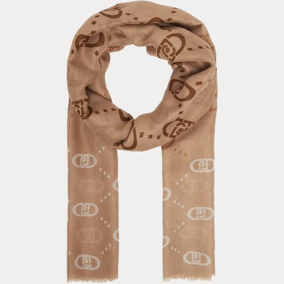 LIUJO - SCIARPA DONNA BEIGE CON LOGO