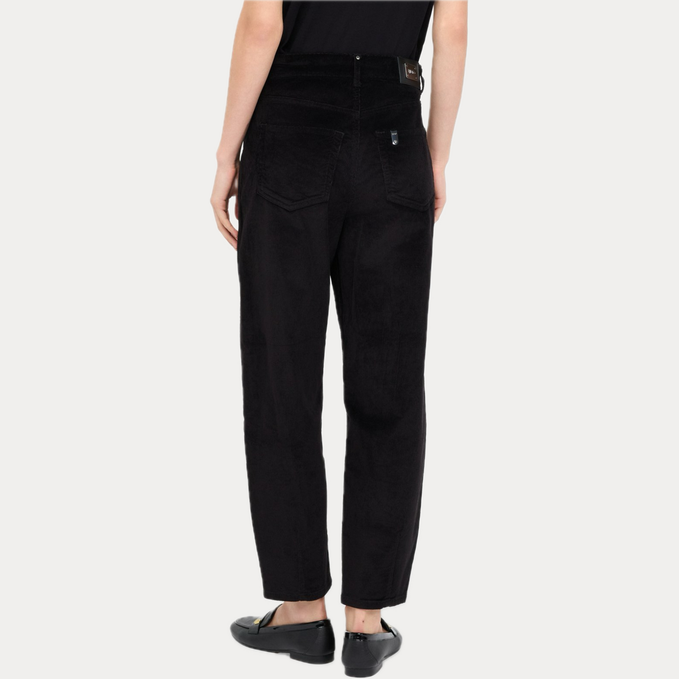 LIUJO - PANTALONE DONNA NERO BALLOON IN VELLUTO