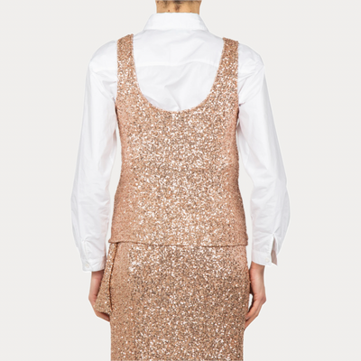 SOALLURE - TOP DONNA ORO CON PAILLETTES
