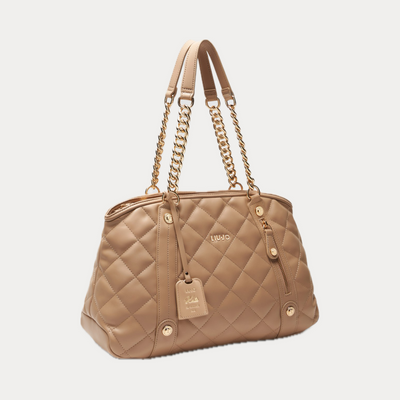 LIUJO - BORSA A SPALLA TRAPUNTATA BEIGE