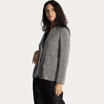 EMME MARELLA - GIACCA DONNA GRIGIA CON TASCHE APPLICATE