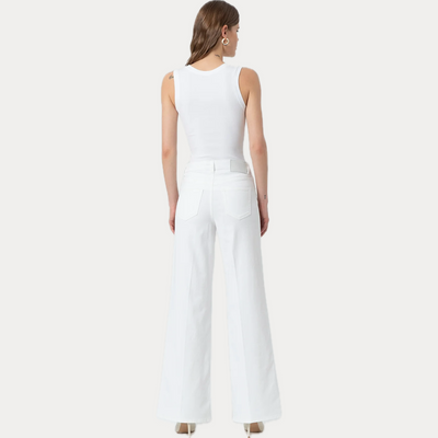 FRACOMINA - JEANS WIDE LEG IN BULL BIANCO