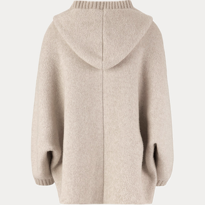 D.EXTERIOR - CAPPA OVER DONNA GESSO IN MAGLIA BOUCLE'