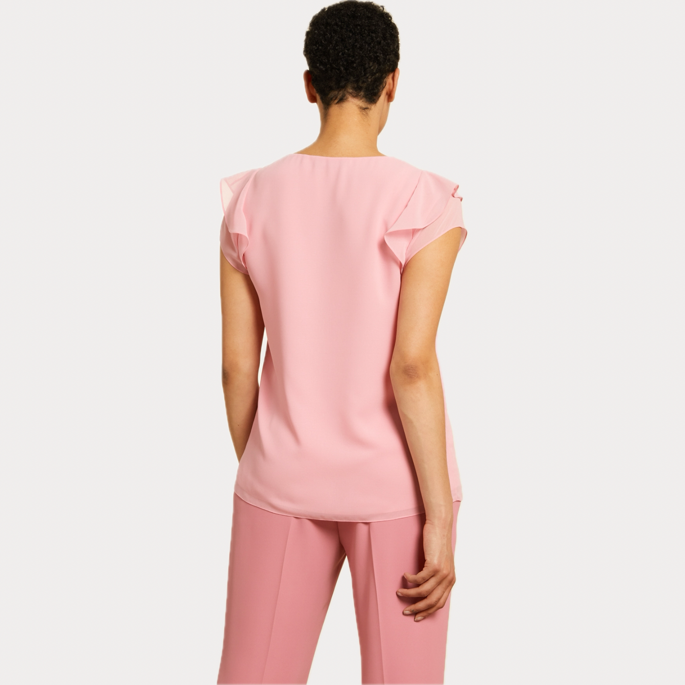 Top Donna in georgette con scollo a V