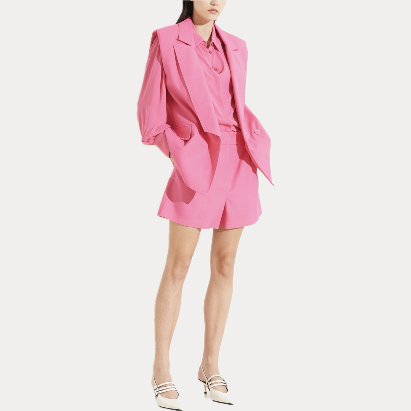 SOALLURE - CAMICIA DONNA ROSA IN GEORGETTE