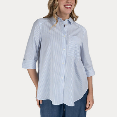 GAIA LIFE - CAMICIA DONNA A RIGHE IN COTONE