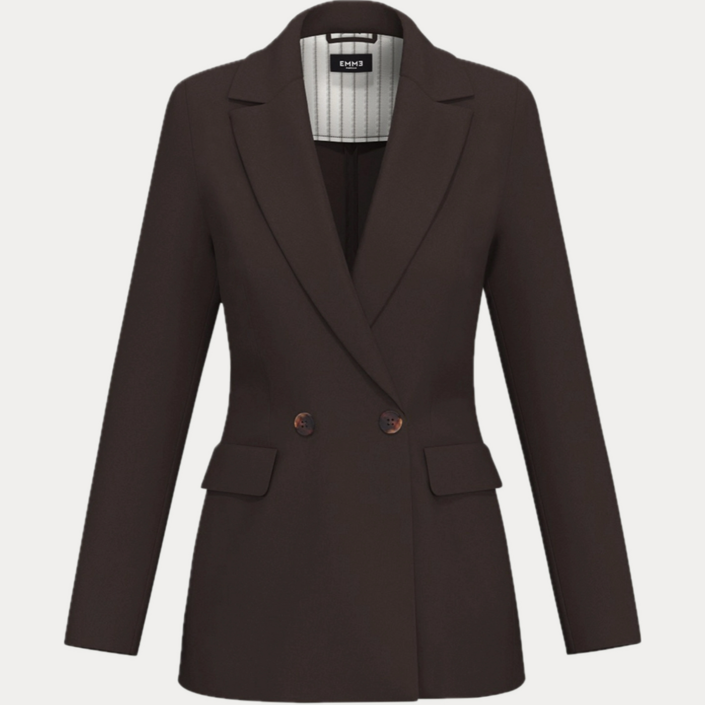 EMME MARELLA - GIACCA DONNA TESTA DI MORO DOPPIOPETTO IN JERSEY STRETCH