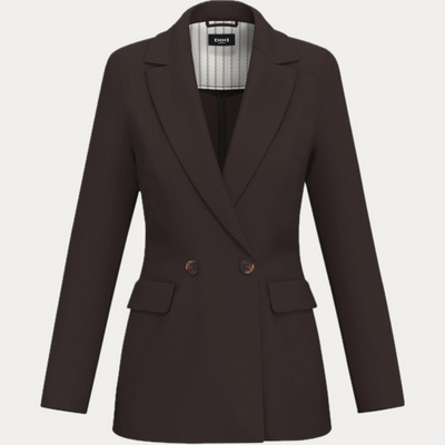 EMME MARELLA - GIACCA DONNA TESTA DI MORO DOPPIOPETTO IN JERSEY STRETCH