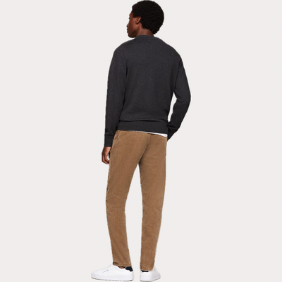 TOMMY HILFIGER - MAGLIA UOMO GRIGIO GIROCOLLO IN MISTO CASHMERE