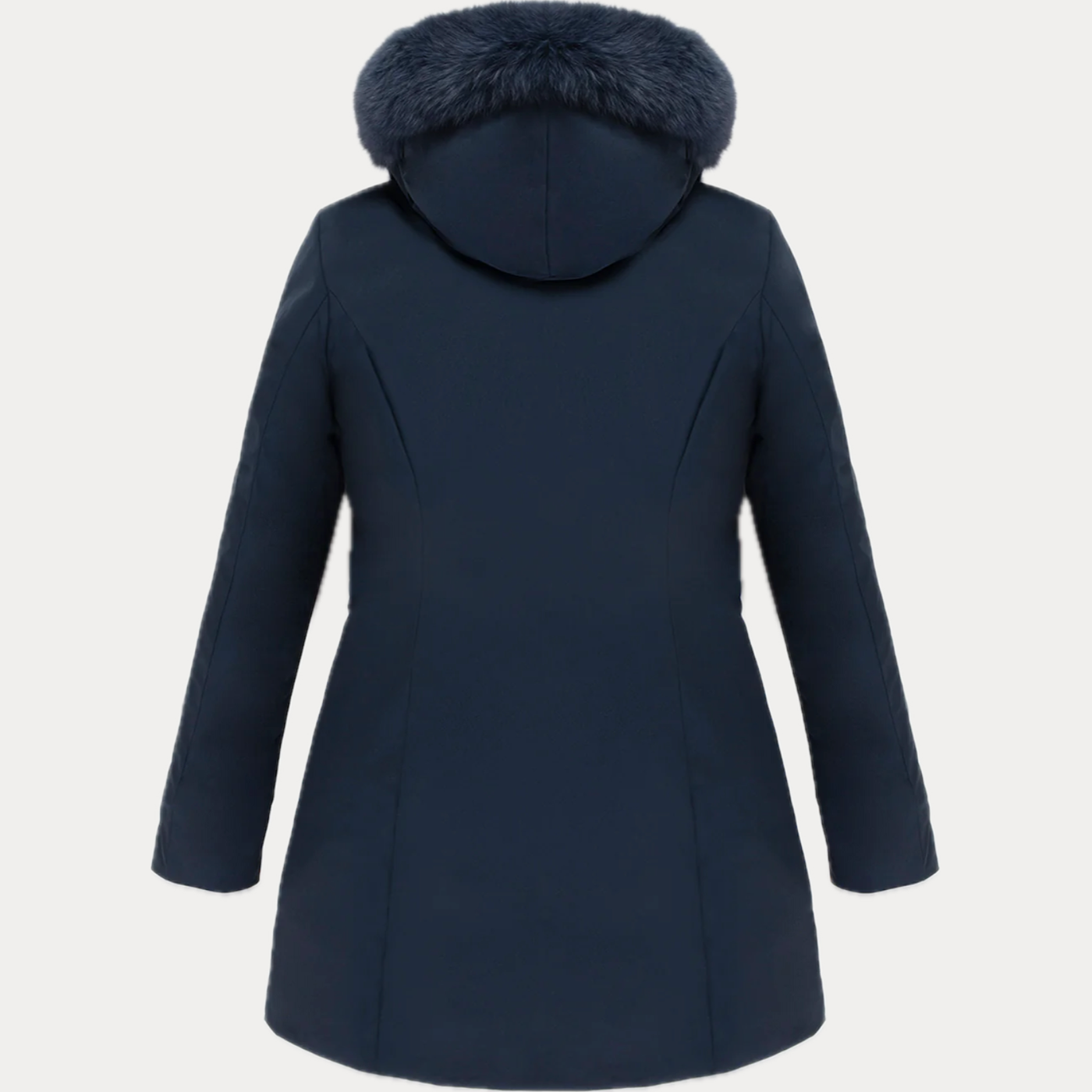 REFRIGIWEAR - PARKA DONNA BLUE IN TESSUTO TECNICO CON PELLICCIA