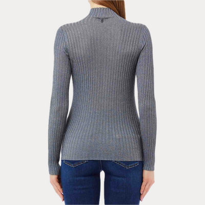 LIUJO - MAGLIA DONNA ARGENTO DOLCEVITA CON LUREX