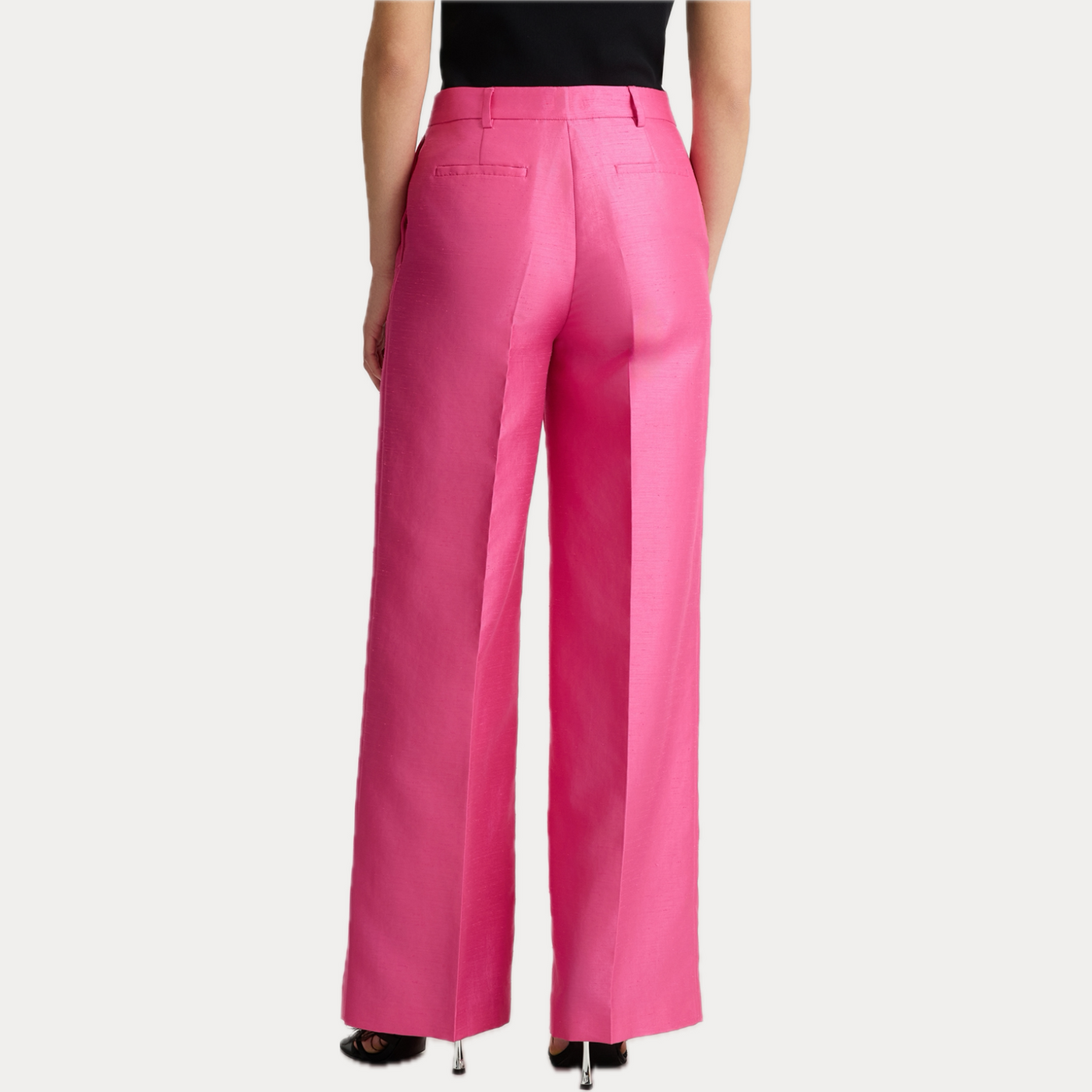 LIUJO - PANTALONE DONNA IN SHANTUNG ROSA PALAZZO