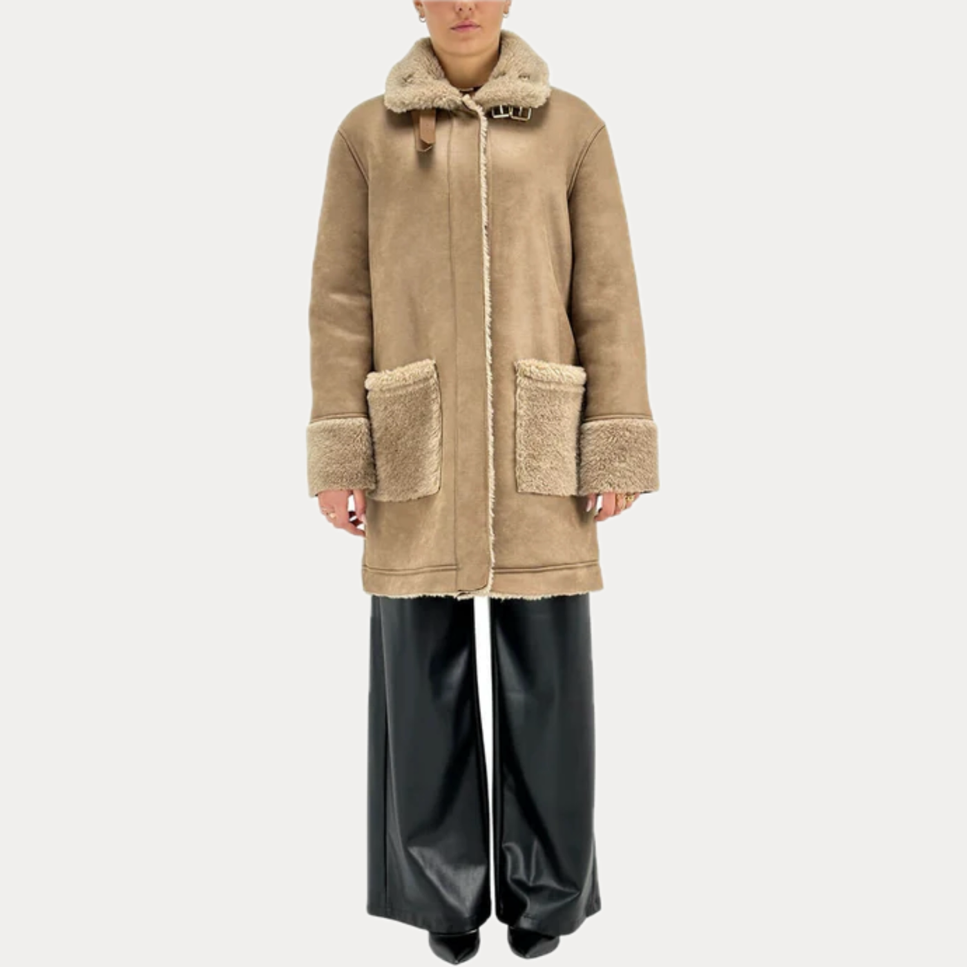 MARK UP -ECO MONTONE DONNA CACAO CON TASCHE A TOPPA