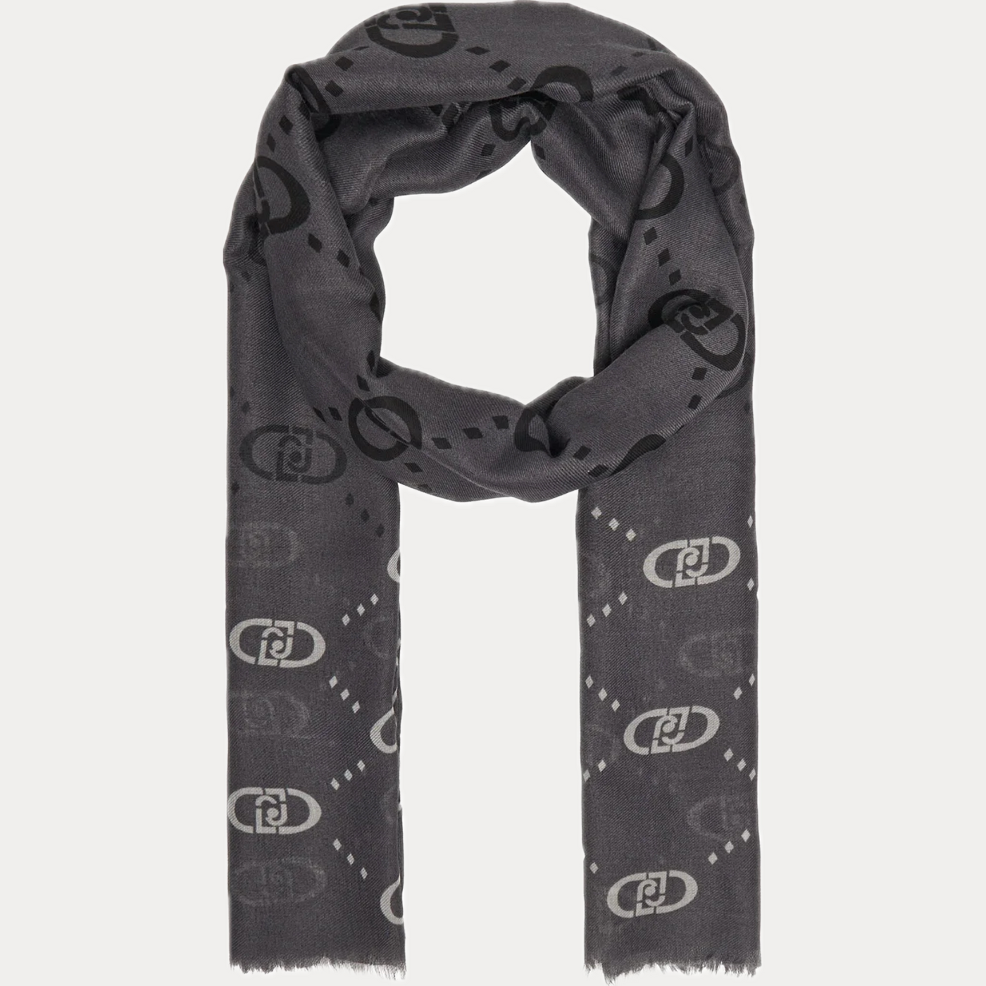 LIUJO - SCIARPA DONNA GRIGIA FUMO CON LOGO