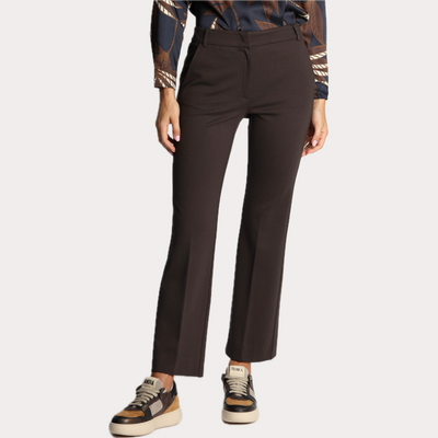 EMME MARELLA - PANTALONI DONNA TESTA DI MORO FLARE IN PUNTO MILANO
