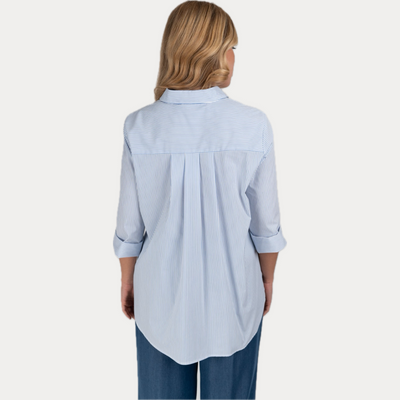 GAIA LIFE - CAMICIA DONNA A RIGHE IN COTONE