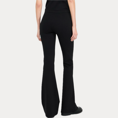 LIUJO - PANTALONE DONNA NERO FLARE CON CINTURA
