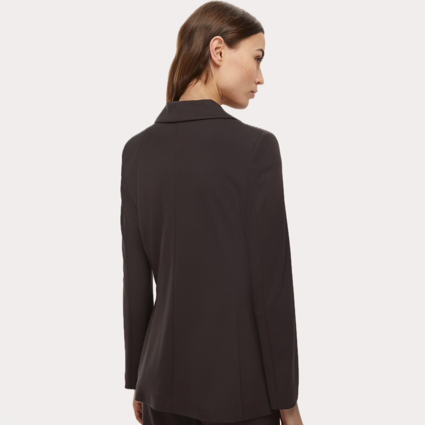 EMME MARELLA - GIACCA DONNA TESTA DI MORO DOPPIOPETTO IN JERSEY STRETCH