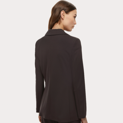 EMME MARELLA - GIACCA DONNA TESTA DI MORO DOPPIOPETTO IN JERSEY STRETCH