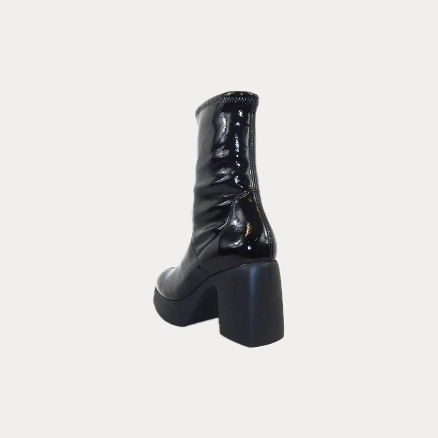 WONDERS - TRONCHETTO DONNA IN VERNICE NERA CON PLATEAU