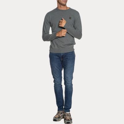 REFRIGIWEAR - PULLOVER UOMO SALVIA MELANGE MISTO CASHMERE
