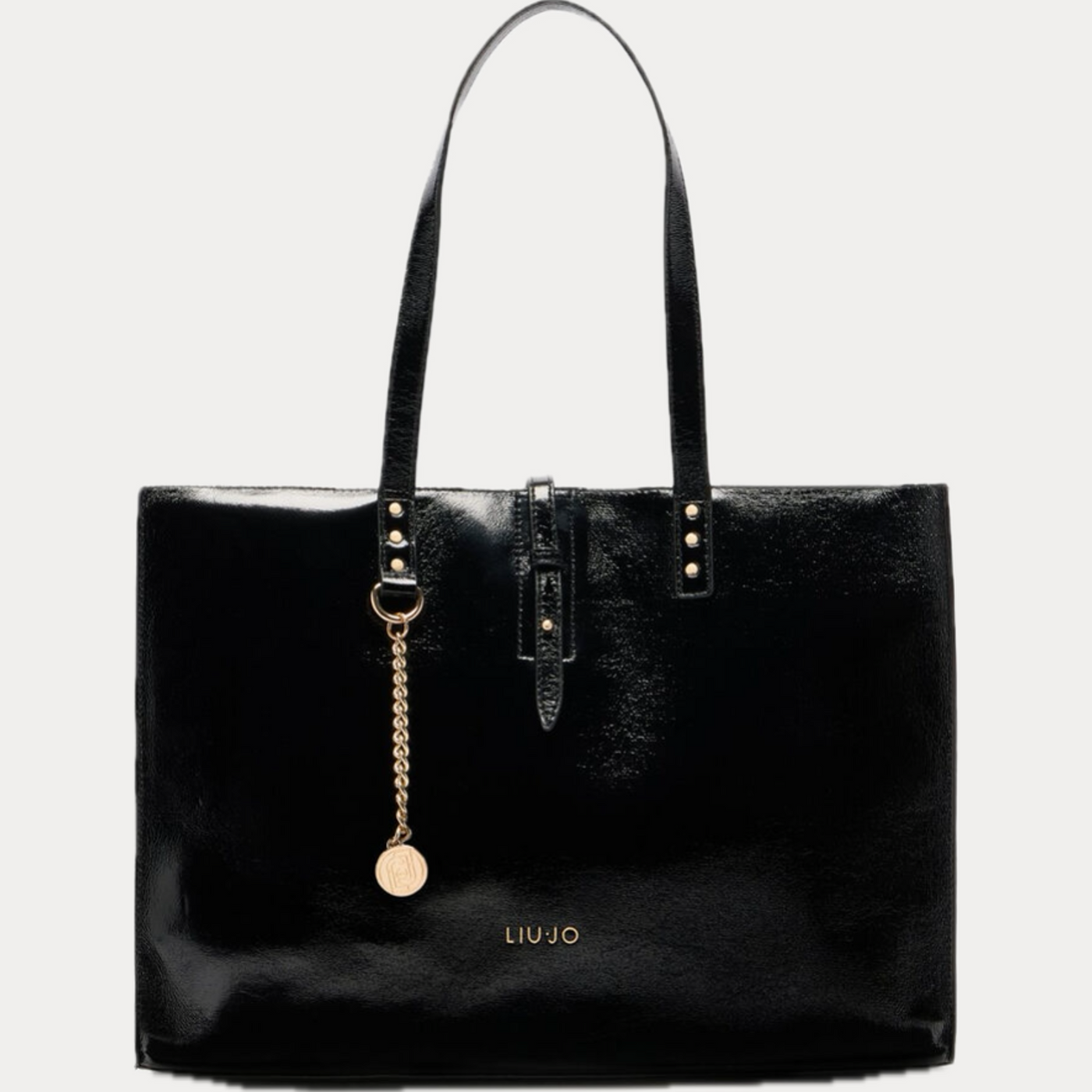 LIUJO - BORSA DONNA NERA TOTE BAG LUCIDA