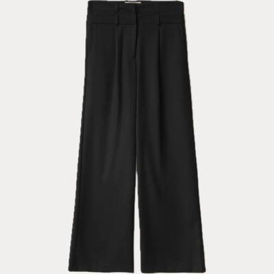 HINNOMINATE - PANTALONE DONNA NERO CON DOPPIA CINTA