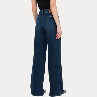 LIUJO - JEANS DONNA BLU SCURO FLARE A VITA ALTA