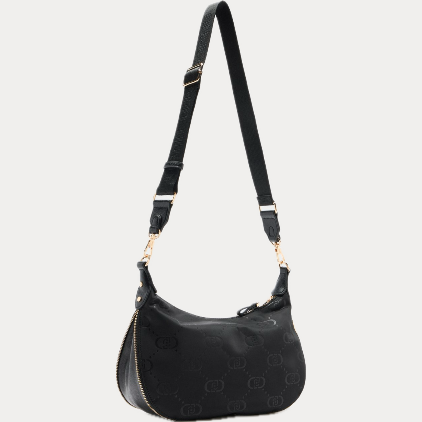 LIUJO - BORSA DONNA NERA HOBO MEDIA IN NYLON