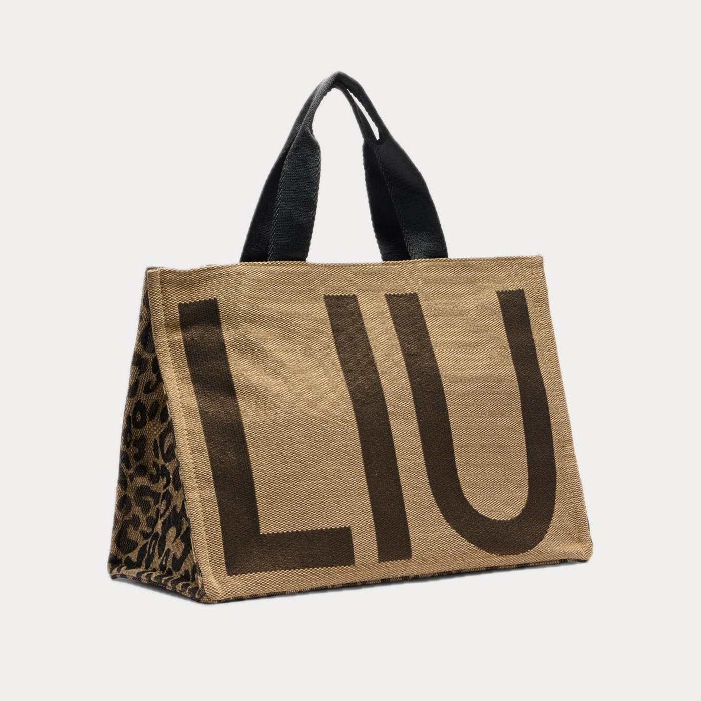 LIUJO - BORSA MARRONE TOTE CON DETTAGLI ANIMALIER