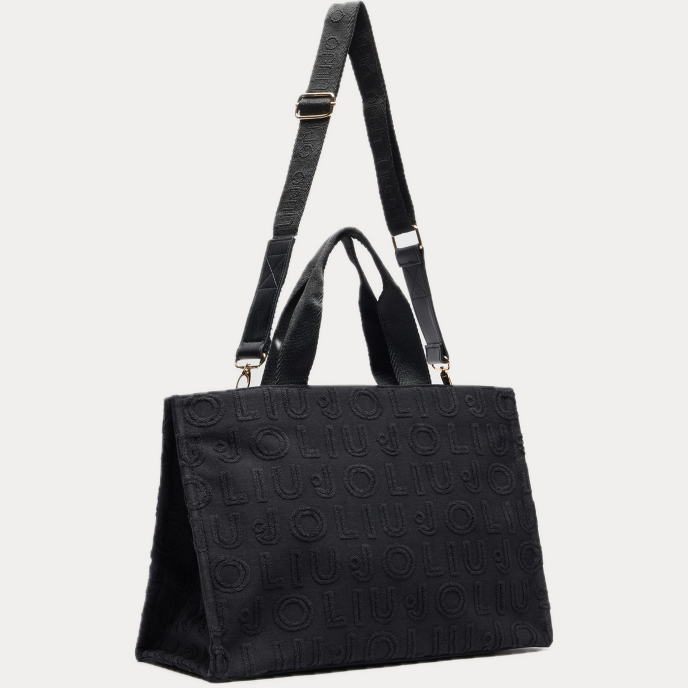 LIUJO - BORSA NERA TOTE JACQUARD