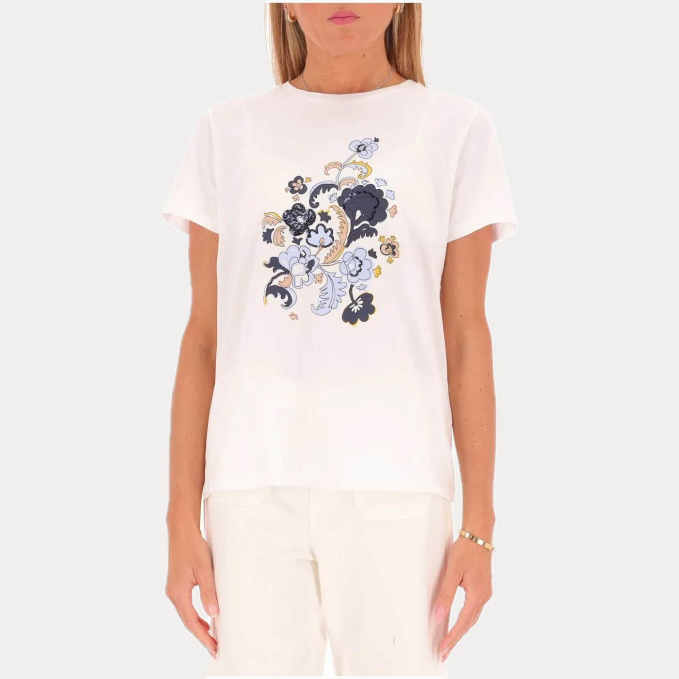 EMME MARELLA - T-SHIRT CON STAMPA FRONTALE